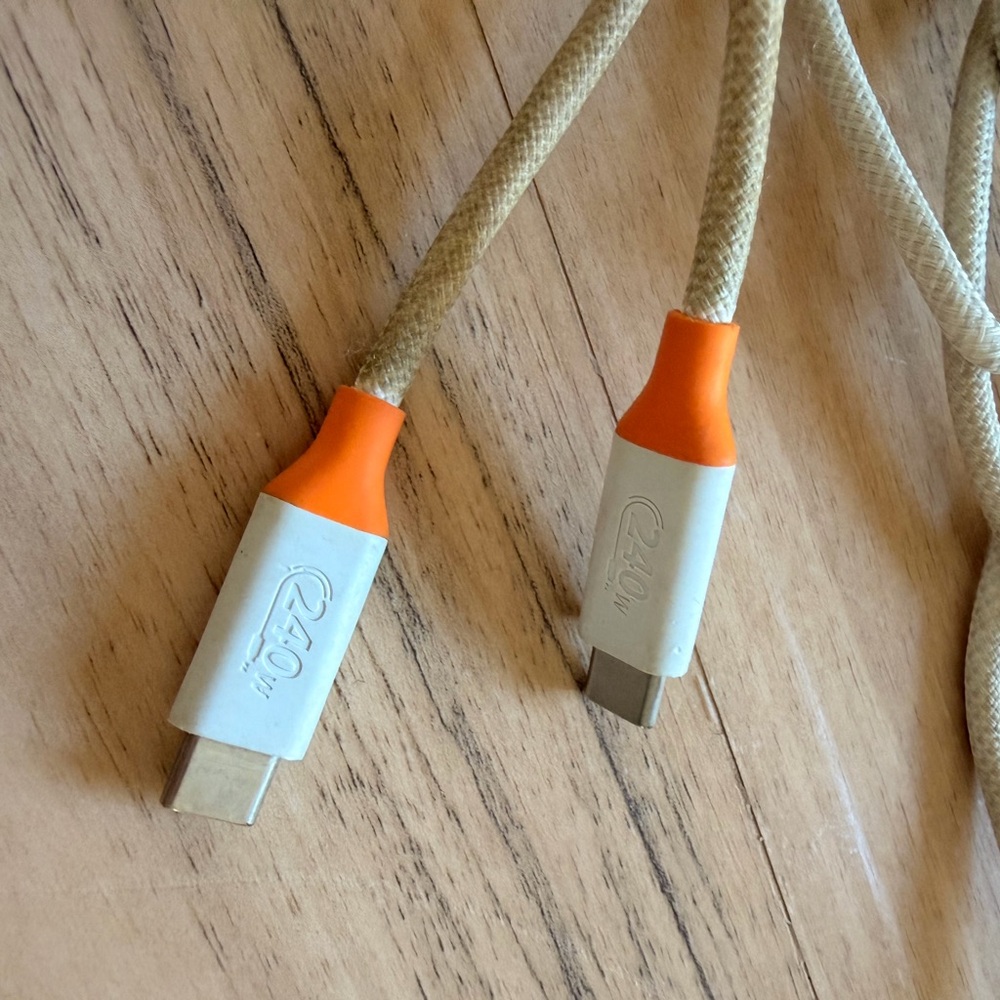 Orange and White USB-C Cable by QZO